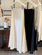 Classy A-Line Satin Skirt with Side Lace